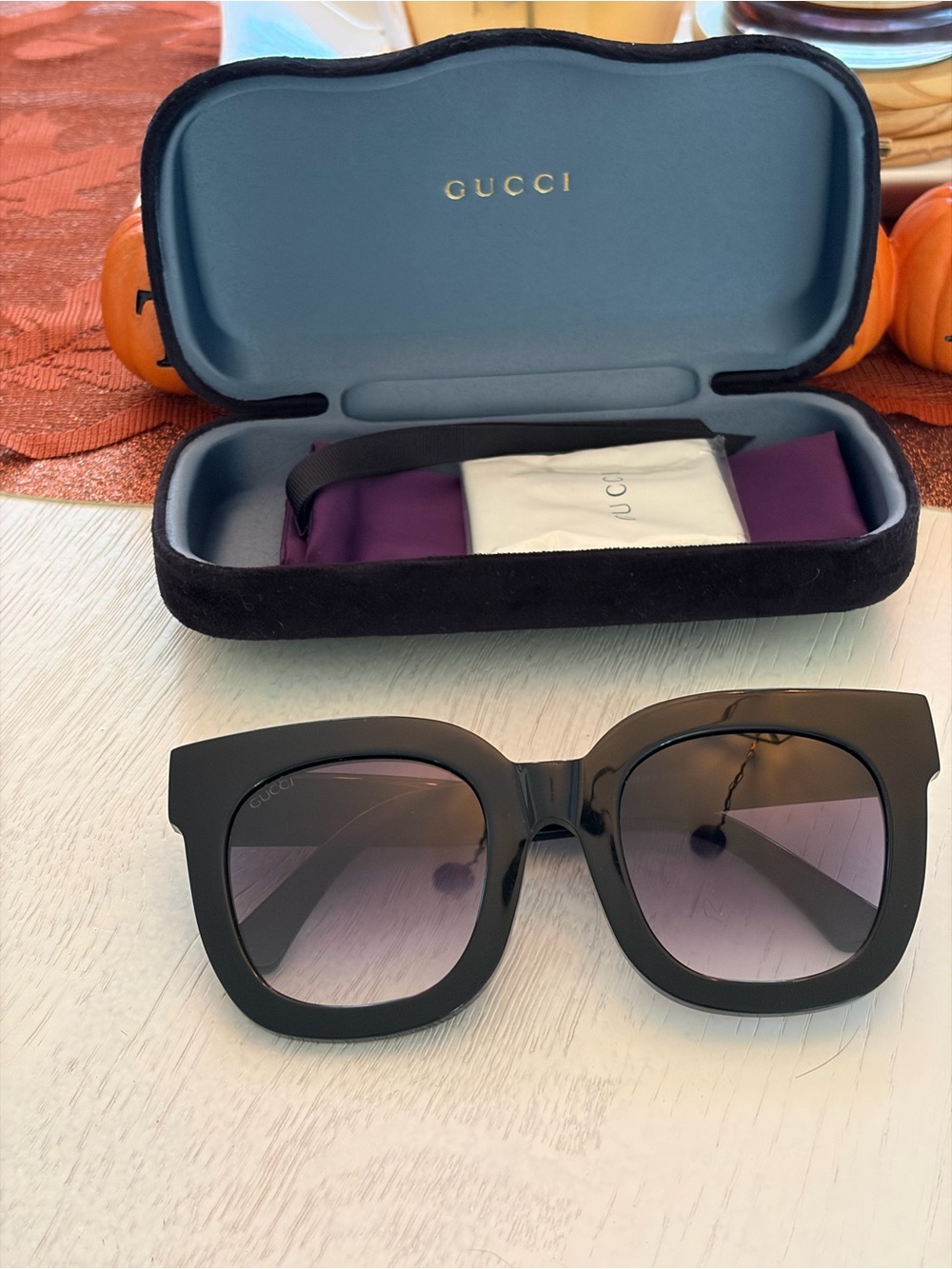 Gucci Black Oversized Square Sunglasses